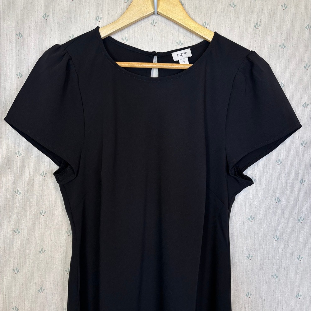 J Crew Short Sleeve Midi Slip Dress 12 Minimali Cocktail Career Quiet Luxury NWT - Picture 4 of 10